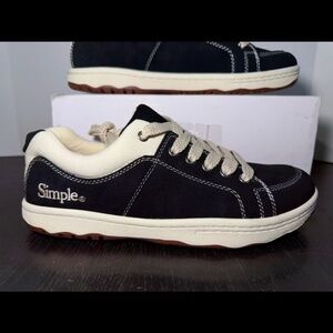 Simple Brand Original Skatebording Sneaker Suede Black/Off White Men 9/Womans 11